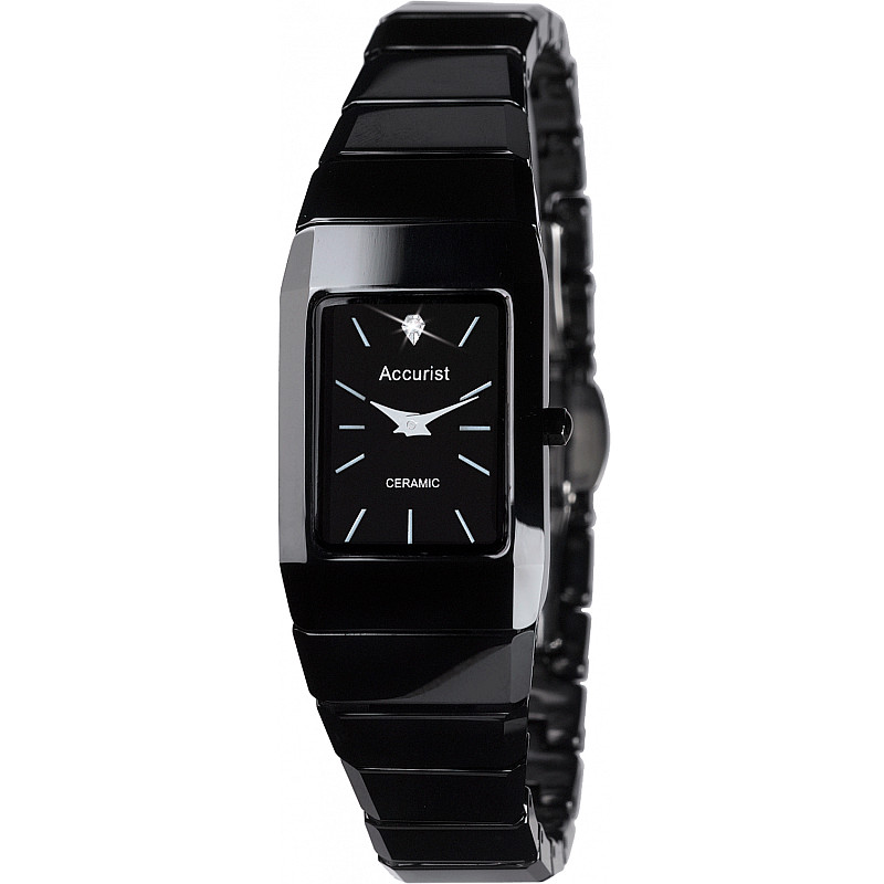 Дамски аналогов часовник Accurist Black Ceramic Diamond - A-LB1652 1