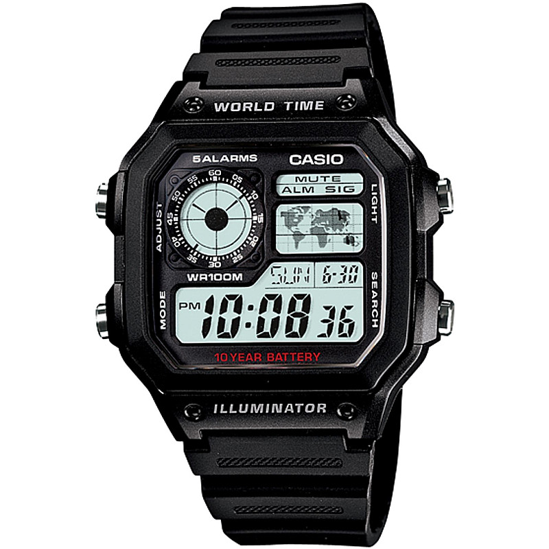 Мъжки дигитален часовник Casio - Casio Collection - AE-1200WH-1AVDF 1