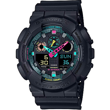 Мъжки часовник Casio G-Shock Multi-Fluorescent Accents Series - GA-100MF-1AER