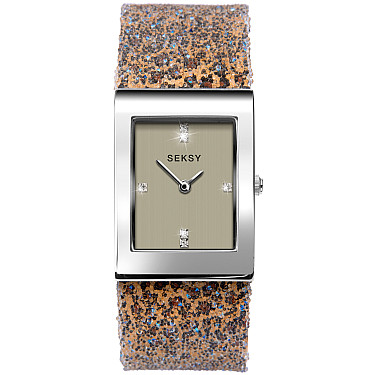 Дамски часовник Seksy Rocks Leopard Print Swarovski Crystals - S-2851.37