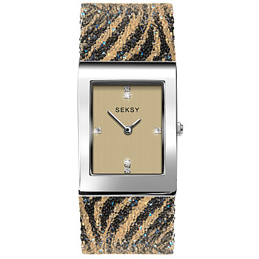 Дамски часовник Seksy Rocks Tiger Print Swarovski Crystals - S-2852.37