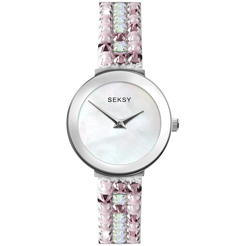 Дамски часовник Seksy Iridescent Pink Slim Swarovski Crystals - S-2949.37