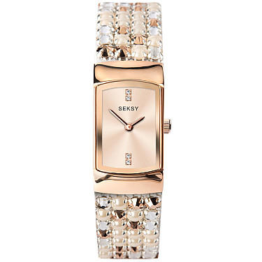 Дамски часовник Seksy Iridescent Pink Slim Swarovski Crystals - S-2952.37