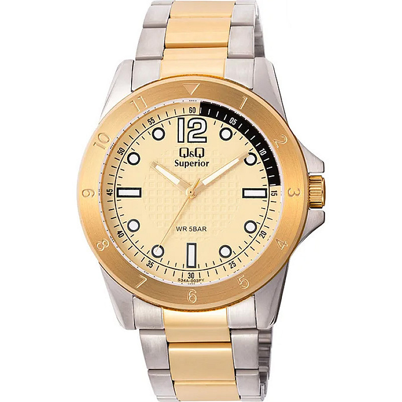 Мъжки часовник Q&Q Superior - S34A-003VY - Timezone-bg.com Мъжки часовник Q&Q Superior - S34A-003VY