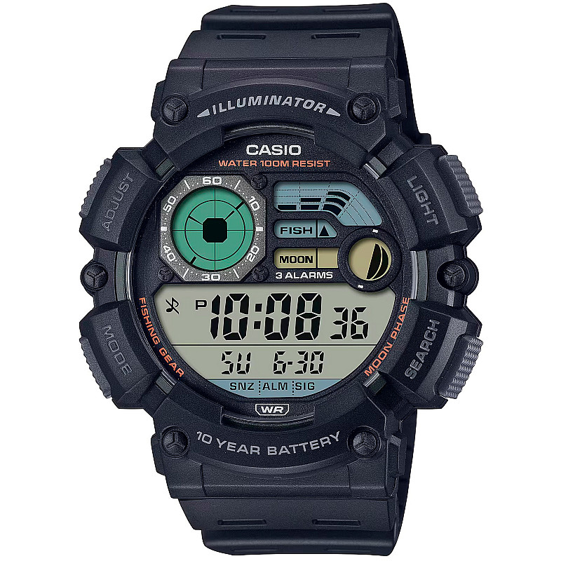 Мъжки дигитален часовник Casio Fishing Gear - WS-1500H-1AVEF